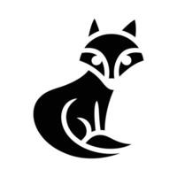 Stylish Black and White Silhouette of a Fox, Elegant Fox Logo in Black and White Style vector