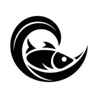 Stylish Fish in a Wave Design for Branding, Modern Fish and Ocean Wave Logo Concept vector