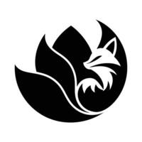 Stylized Fox Within a Lotus Design Graphic, Lotus and Fox Elegant Logo Concept vector