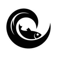 Fish in a Wave a Powerful Logo Design, Creative Fish and Wave Artwork for Business Identity vector