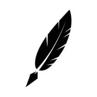 Simple Black and White Feather Quill Design, Minimalist Feather Quill Artwork for Writing Lovers vector