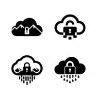 Secure Cloud Storage Solutions Various Icon Representations vector