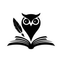 Wise Owl with Open Book Symbol for Education, Educational Owl Book Logo Design vector