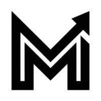 Modern M Logo with Upward Arrow Design Symbolizing Growth, Upward Arrow M Letter Logo for Business Growth vector