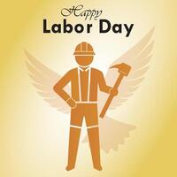 labor day banner with worker icons vector