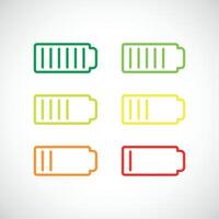 Set of battery with different level of charge vector