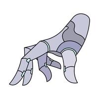 Futuristic illustration of a robotic hand representing artificial intelligence, cybernetics and advanced technology with mechanical and biomechanical design. Suitable for robotics concept. vector