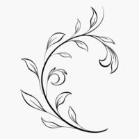 Botanical design curved minimal artwork. vector