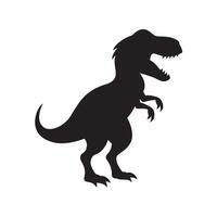 Silhouette of a t rex on white background vector