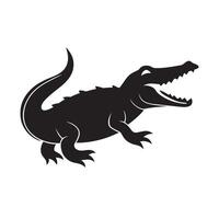 Crocodile silhouette with open jaws vector