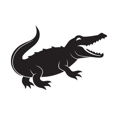 Crocodile silhouette with open jaws