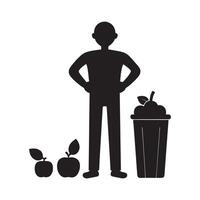 Compost crusader silhouette green action concept vector