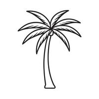 Minimalist line drawing of palm tree art vector