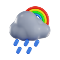 Rainy Weather with Colorful Rainbow and Cloud png