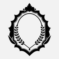 a black and white logo for a laurel wreath vector
