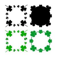 four leaf clover frames in different colors vector