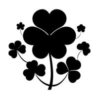 a black and white illustration of a clover with four leaves vector