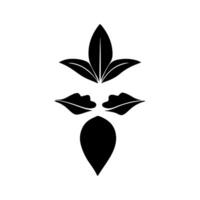 a black and white illustration of a leaf vector