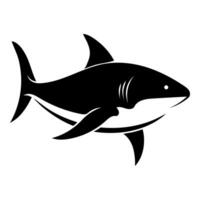 shark silhouette on white background vector