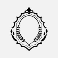 a black and white logo for a frame vector