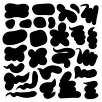 Organic blob, blot. Random blob organic geometric round pattern isolated on white background. abstract organic shape collection. vector