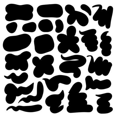 Organic blob, blot. Random blob organic geometric round pattern isolated on white background. abstract organic shape collection.