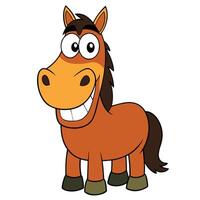 Cartoon horse character with a big smile illustration vector