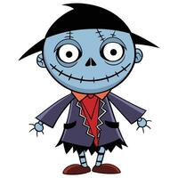 Cartoon zombie character in a suit for halloween design elements vector