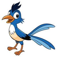 Cartoon roadrunner illustration cheerful bird character design happy animal image vector