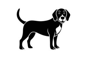 Beagle Mix Dog Silhouette Design vector