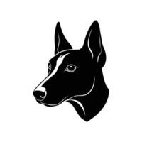 Basenji Mix Dog Head Silhouette Design vector