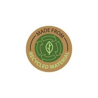Made With Recycled Materials sign, label. vector