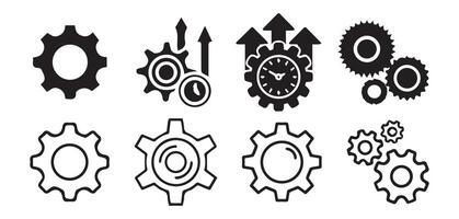 Gear setting icon set. Cog wheel icon. vector
