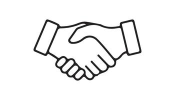 Handshake icons in black fill and line style vector