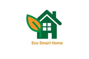 eco smart home logo design vector
