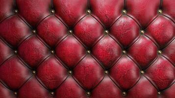 Rich burgundy leather upholstery featuring elegant button tufting for a classic, sophisticated look. photo
