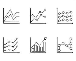 Line Graph icon set vector