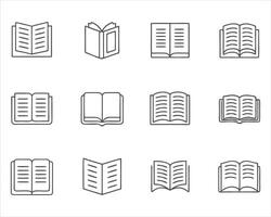 Open Book icon set vector