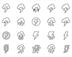 Lightning icon set vector