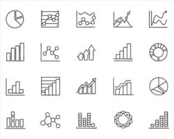Data Line Graph Icons vector