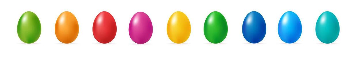 3d realistic Easter egg set. vector