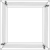 Pentagrams frame design on white background vector
