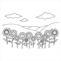 Watercolor Sunflower Bloom in the Sky vector