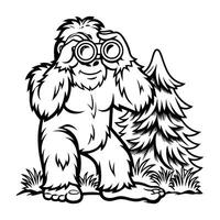 Bigfoot with Binoculars vector