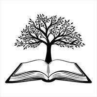 Tree on Open Book Art vector