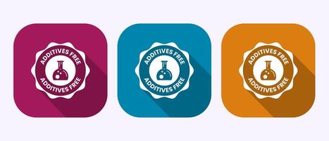 Additives free icon design. No additives sign in shadow button design vector