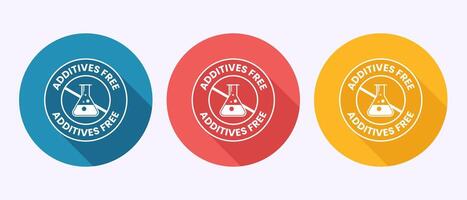 Additives free icon. No additives sign symbol in shadow button design vector