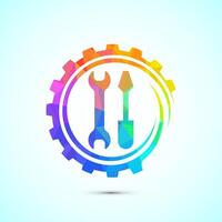 Service icon design, maintenance tools symbol in low poly style vector