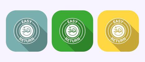 Easy return icon illustration, Easy return label in shadow button design vector