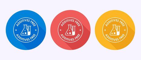 Additives free icon design. No additives symbol in shadow button design vector